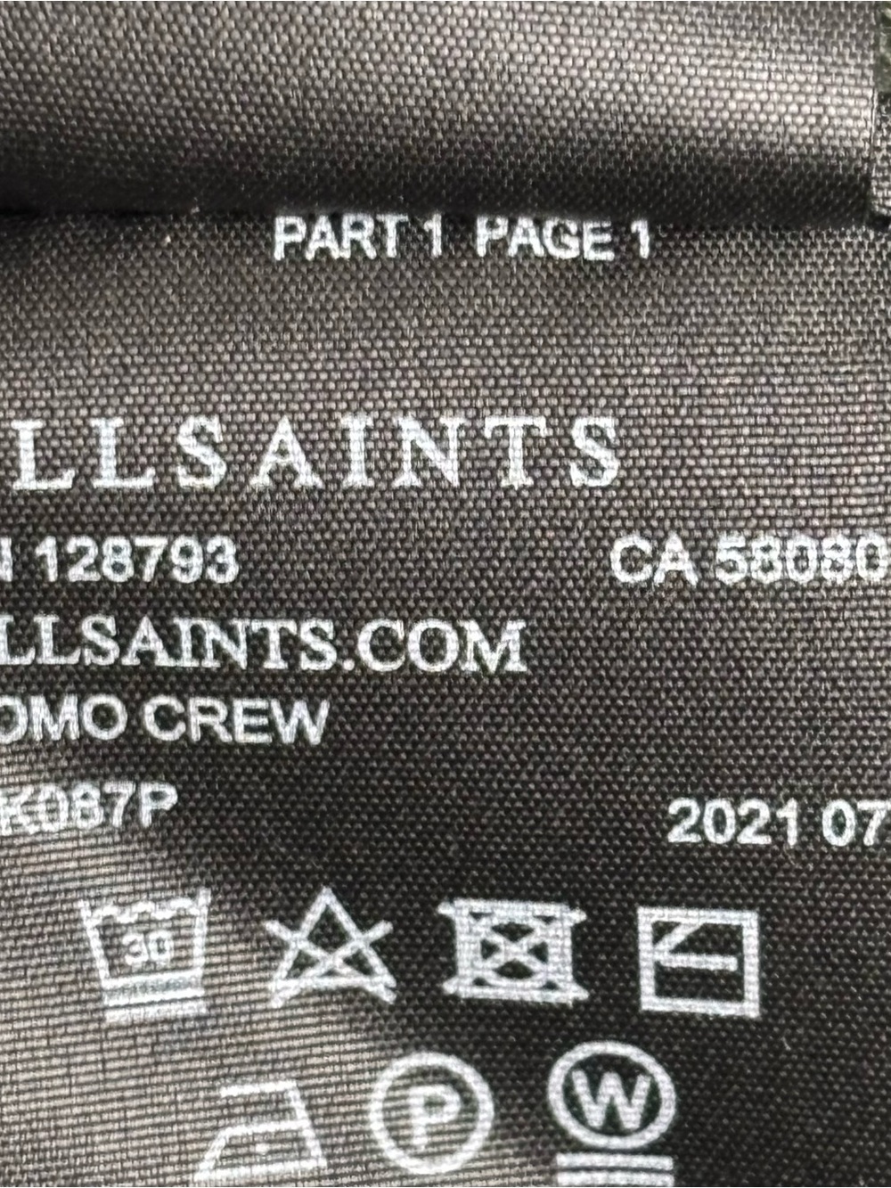 AllSaints Sweater Mens XL Green Nomo Crew Wool Blend Pullover Logo Tight Knit - Picture 11 of 16